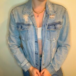 Pac sun jean ripped Jean jacket oversized